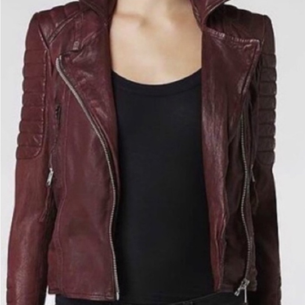 All Saints Women’s Leather Moto Jacket